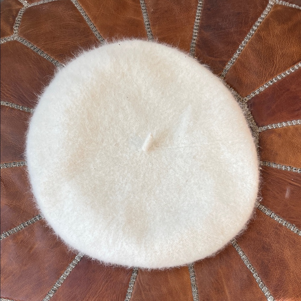 Cream Wool Beret